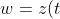 w = z(t) = u + \{(p - u) \cdot T\}T = p - \{(p - u) \cdot N\}N